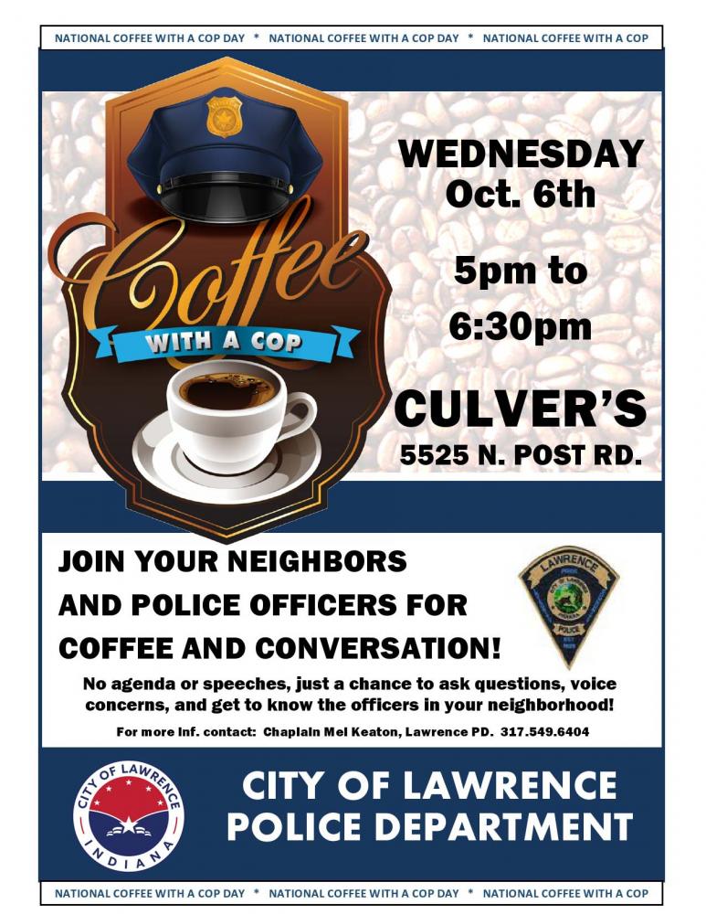 National Coffee with a Cop Day City of Lawrence, Indiana